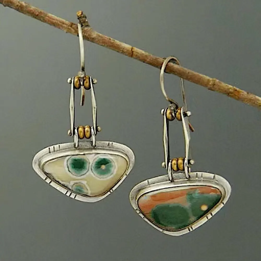 Vintage Silver Boho Dangle Earrings